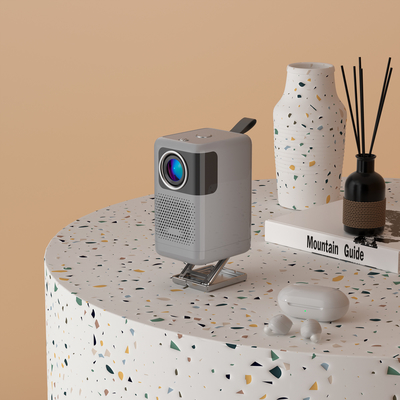 Projector portátil para casa Android 720p para exterior 100 Lumen ANSI com suporte de elevação