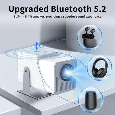 FY360 4K HD Smart LCD Projector Laser Home Theater de Alto Brilho com Android 11.0 BT5.2 Construído em som estéreo e US Plug