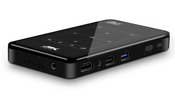4K preto Mini Portable Projetor Dustproof Waterproof Android que traça o projetor do DLP