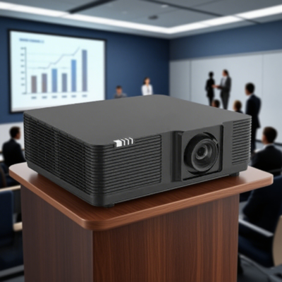 Flyin 5500 lumen DLP Laser Projector WUXGA Alta Resolução 4K Active 3D Presentação 0.8 DMD Chip para Imagem Precisa Manual Foco Lente de Mudança para uma experiência de projeção flexível