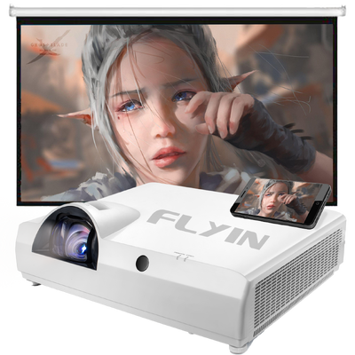 Flyin-C90SW+ 4200 Lumens WXGA 3LCD Laser Projector de Curto Arremesso Construído em Android 5000000:1 Contraste para Educação Negócios